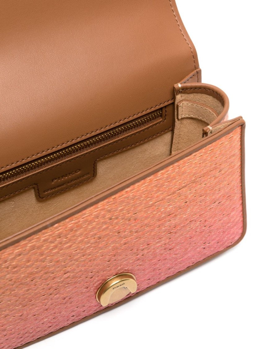 Pinko Mini Raffia Shoulder Bag