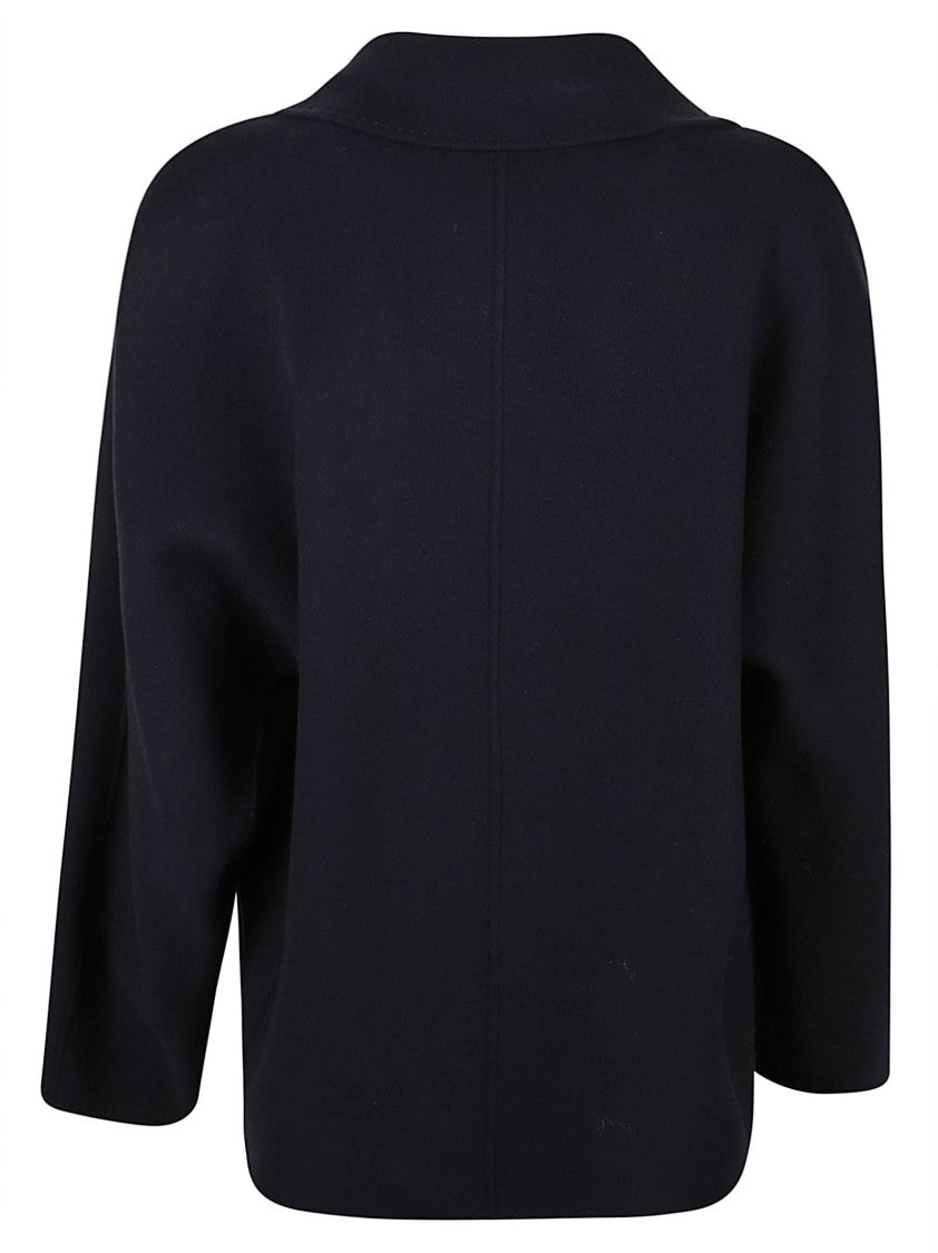Max Mara Double-Breasted Cropped Jacket With Wide Lapel And Structured Silhouette