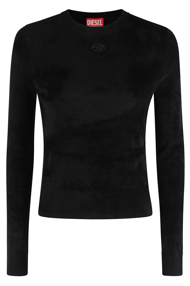 Diesel Black Knit Sweater With Central D Logo