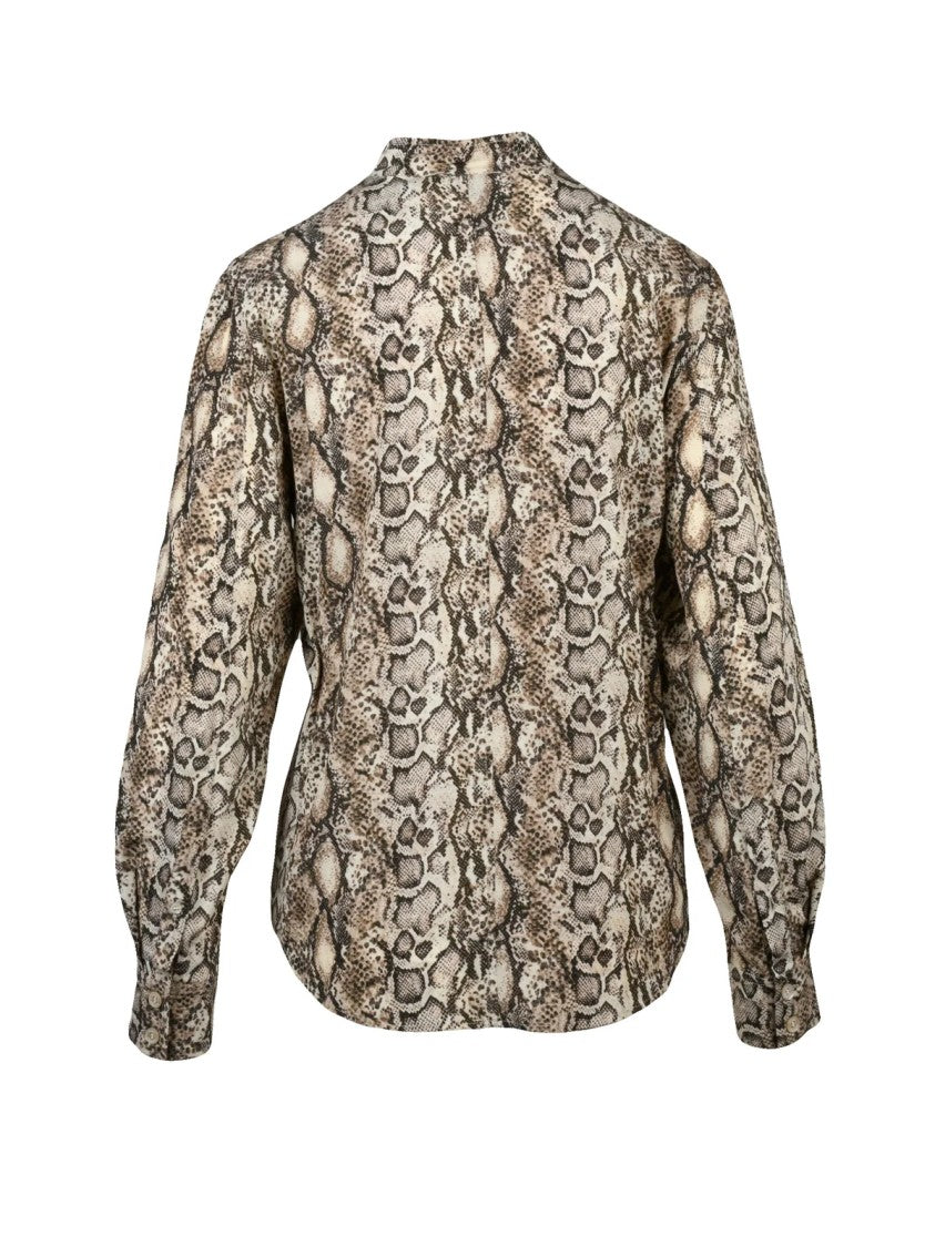 Isabel Marant Silk Elastane Shirt With All-Over Snake Print Pattern