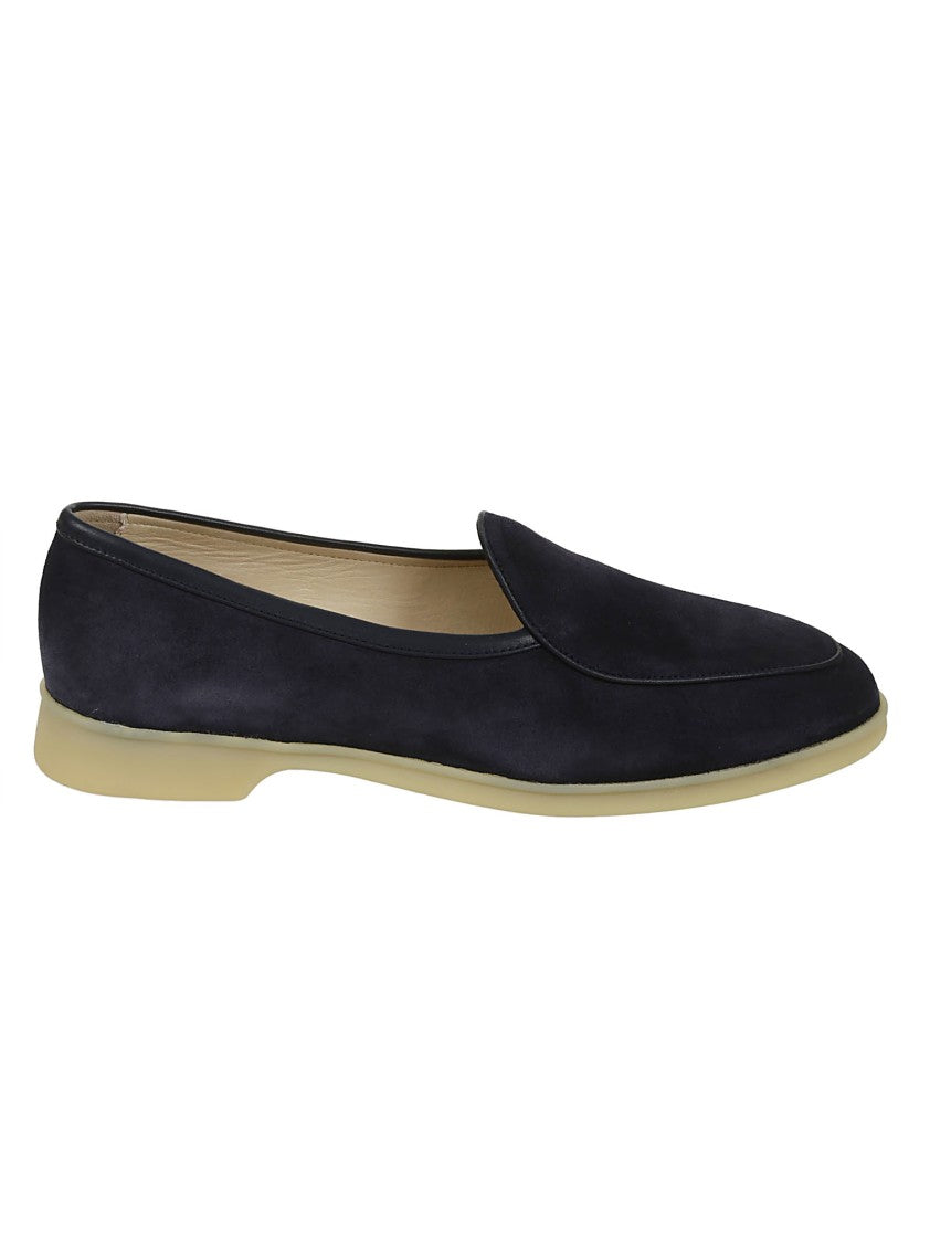 Baudoin & Lange Classic Black Suede Loafer With Rounded Toe Design