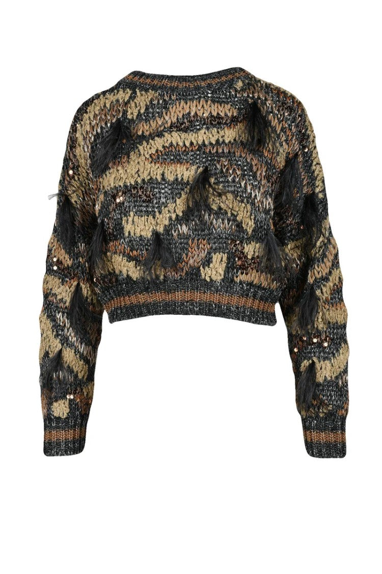 Brunello Cucinelli Textured Cropped Sweater