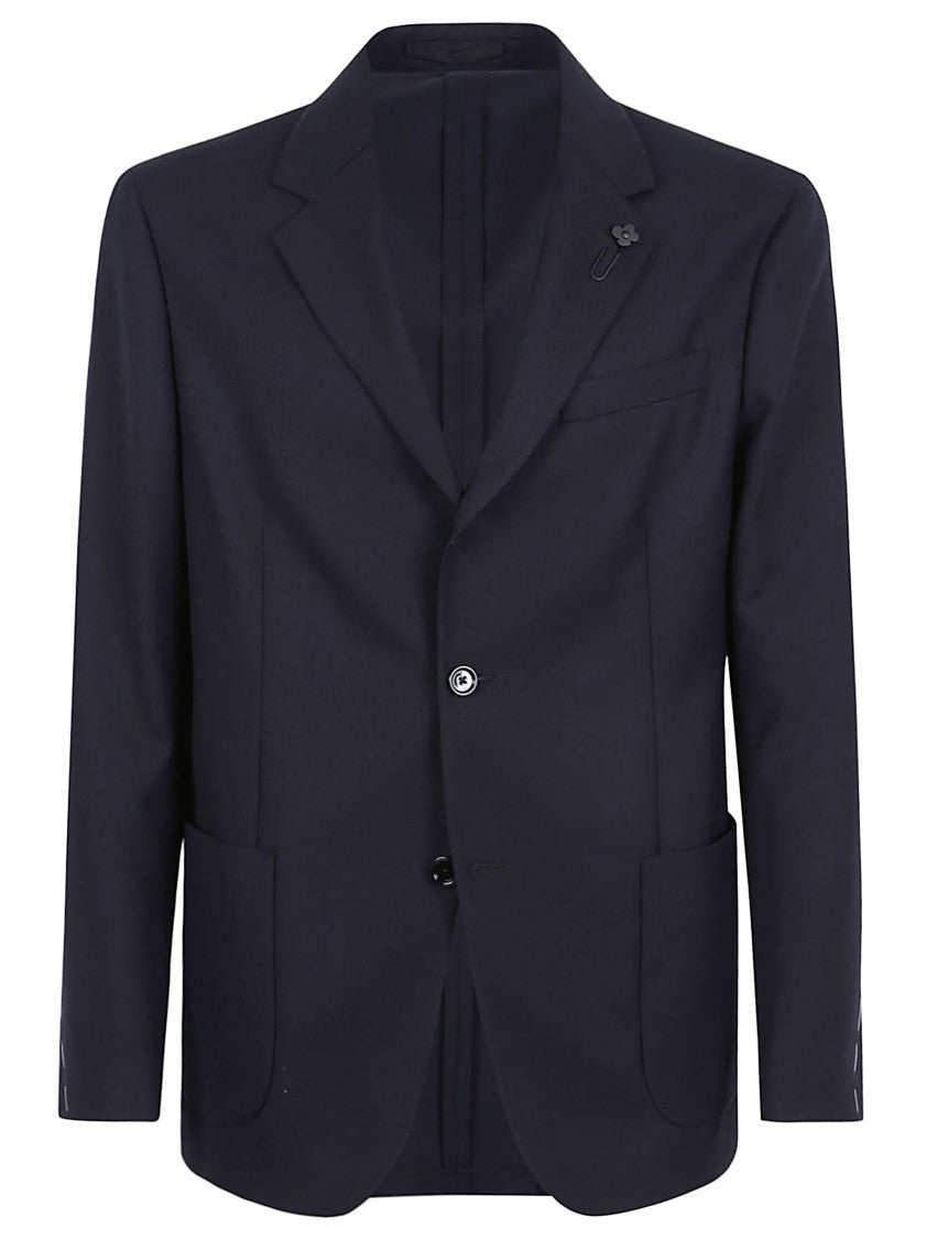Lardini Easy Wear Drop Jacket With Pointed Lapels