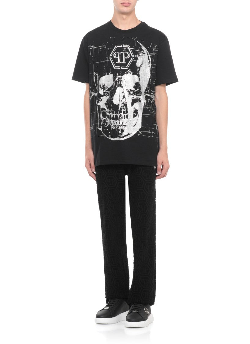 Philipp Plein Skull Strass T-Shirt