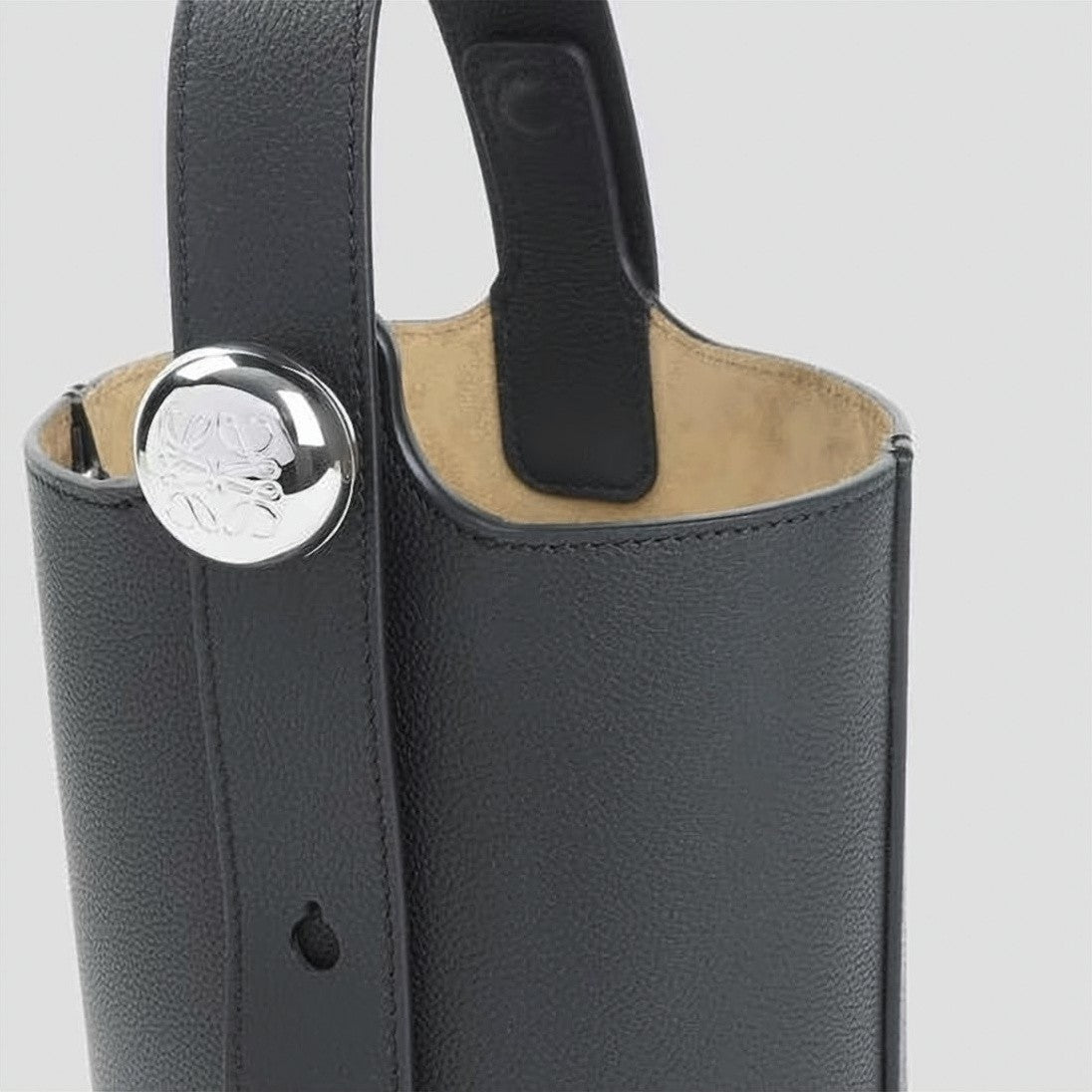 Loewe Structured Calf Leather Tote Bag With Silver-Embossed Detail