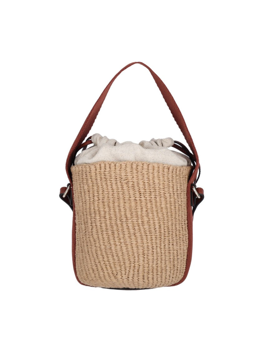 Chloé Raffia Bucket Bag With Leather Accents