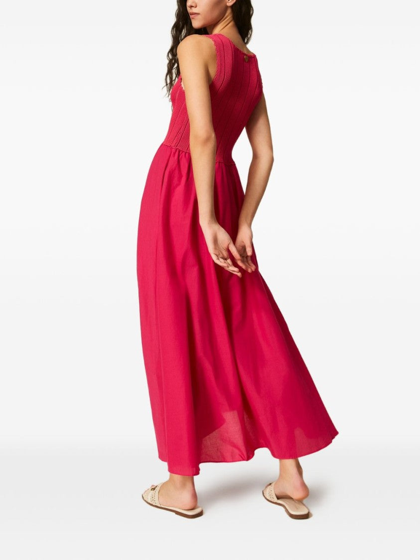 Twinset U&B Pink V-Neck A-Line Day Dress