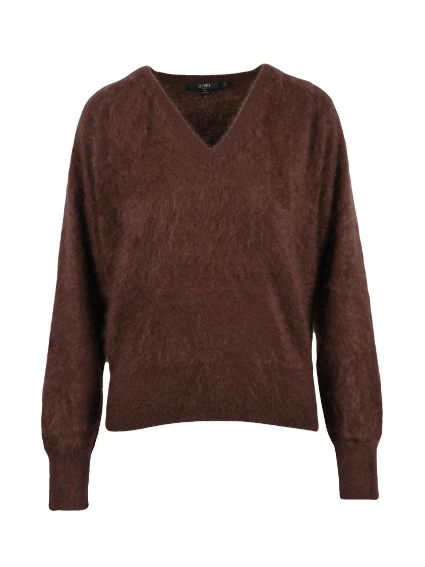 Seventy V-Neck Cashmere Pullover With Fuzzy Texture