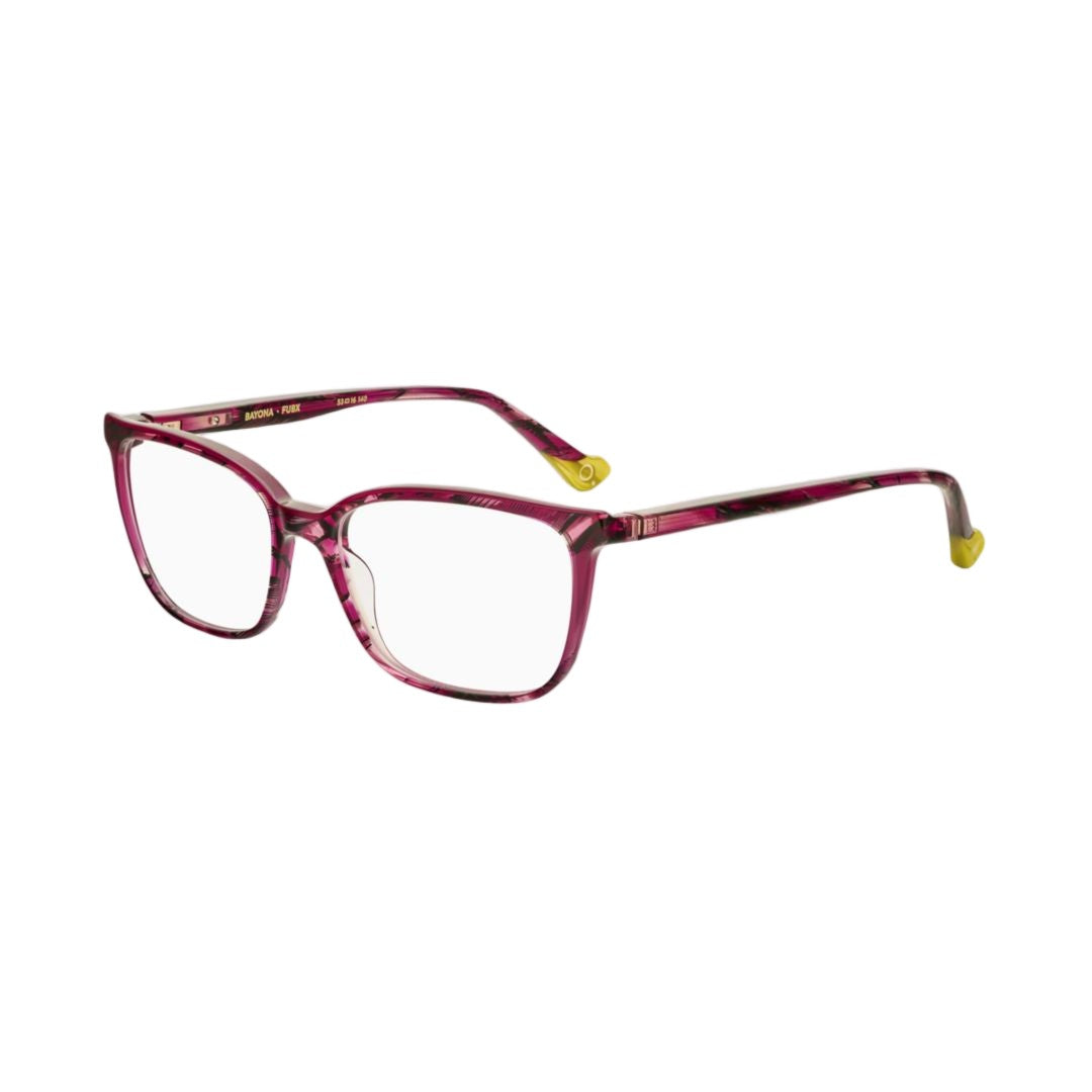 Etnia Barcelona Bayona Translucent Deep Pink Acetate Eyeglasses With Heart-Shaped Temples