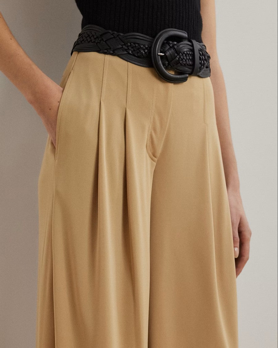 Lauren Ralph Lauren Chabrell Full-Length Pleated Matte Jersey Pants