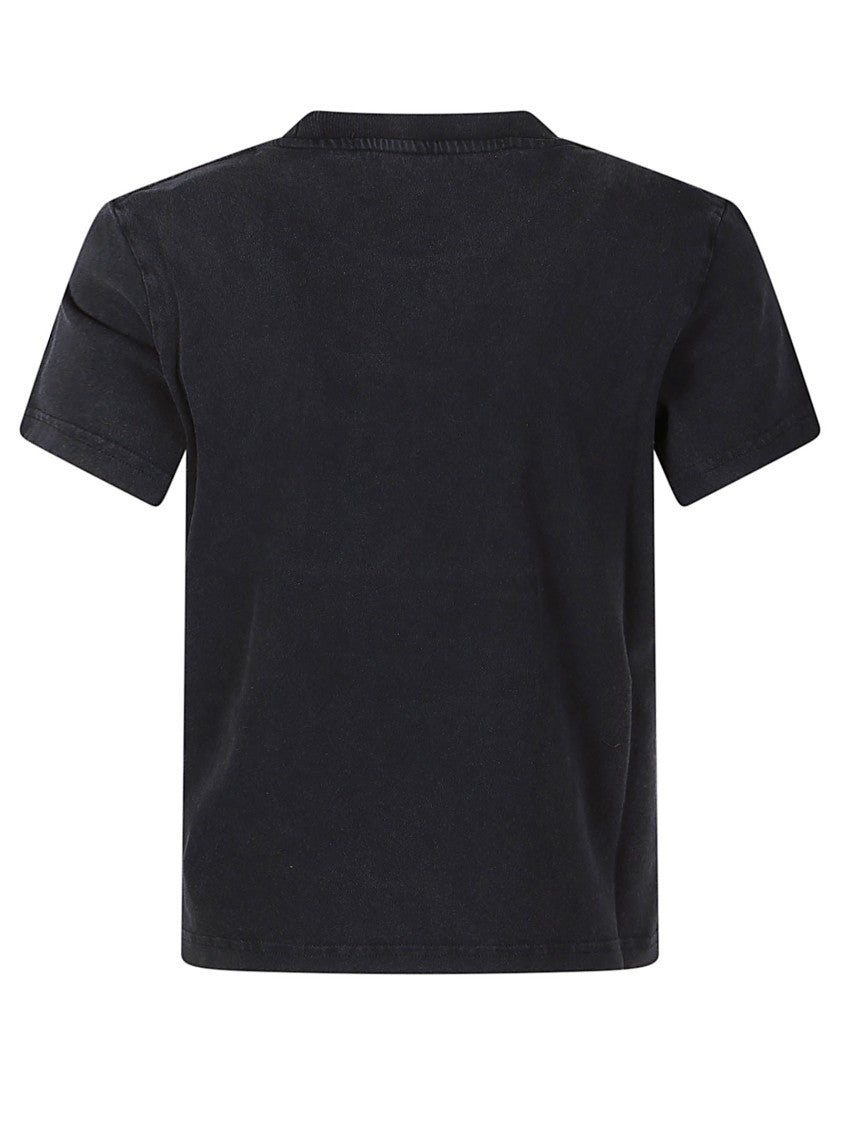 Alexander Wang Logo Print Cropped Shrunken T-Shirt