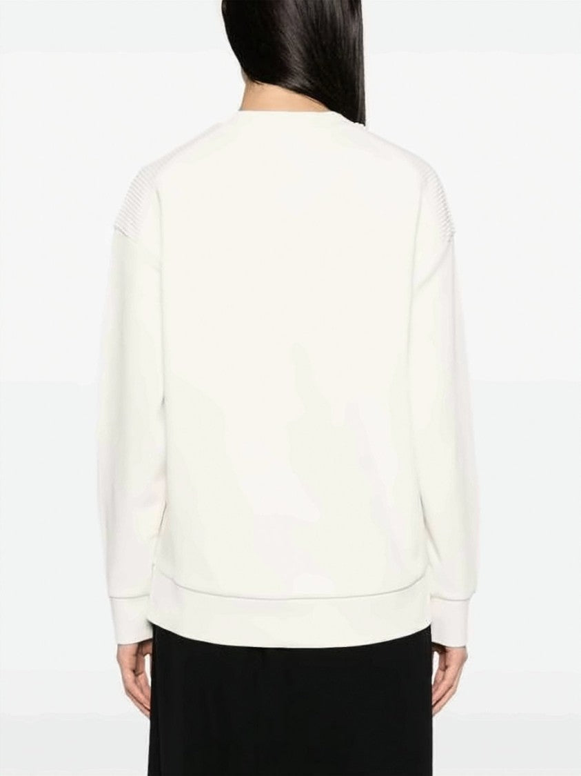 Moncler Relaxed-Fit White Sweatshirt With Embossed Logo Detail