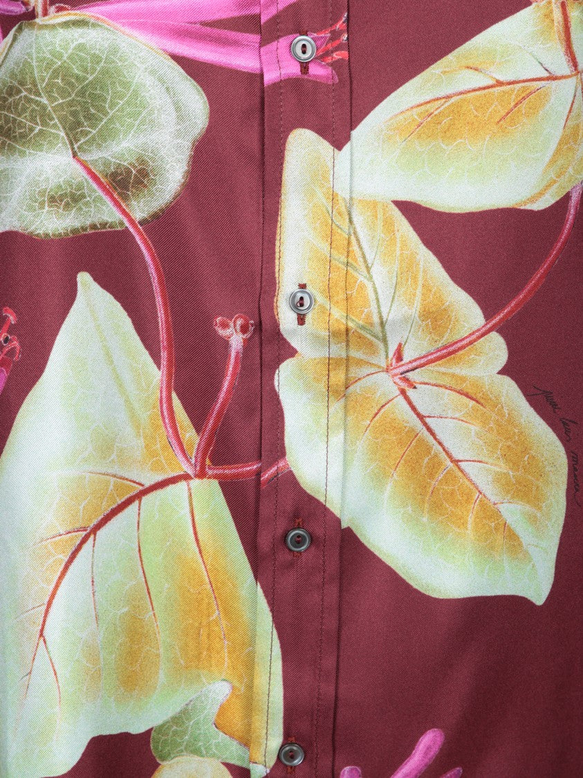 Pierre-Louis Mascia Bordeaux Floral Print Button-Up Shirt