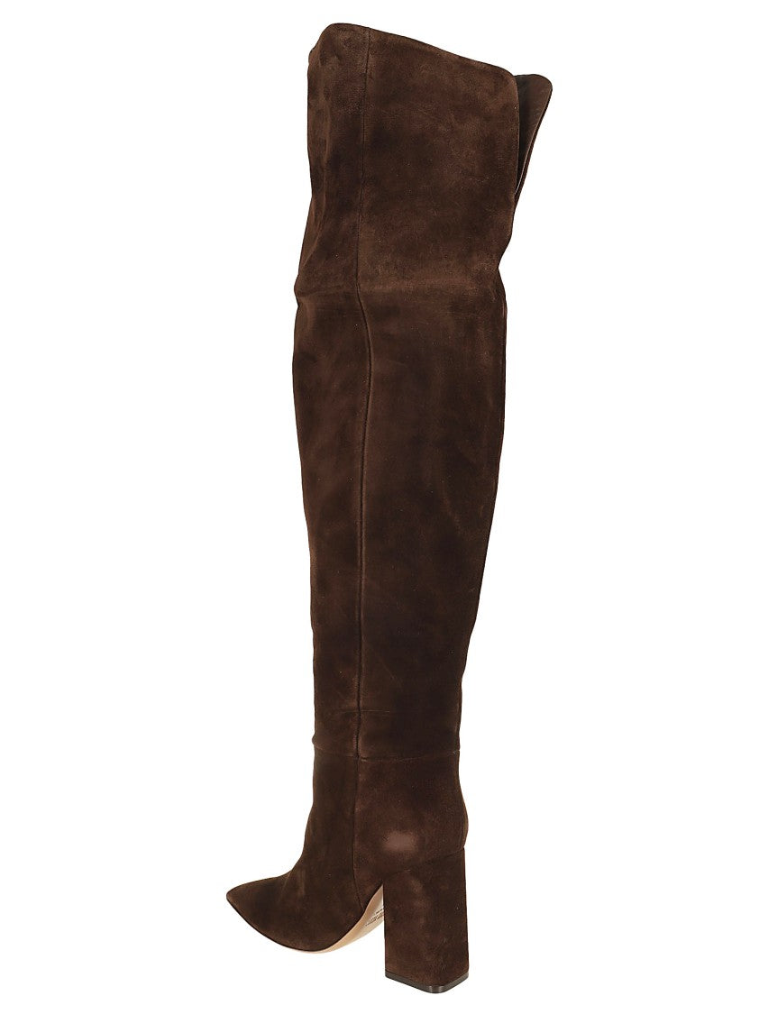 Paris Texas Brown Textured Leather Ankle Boots