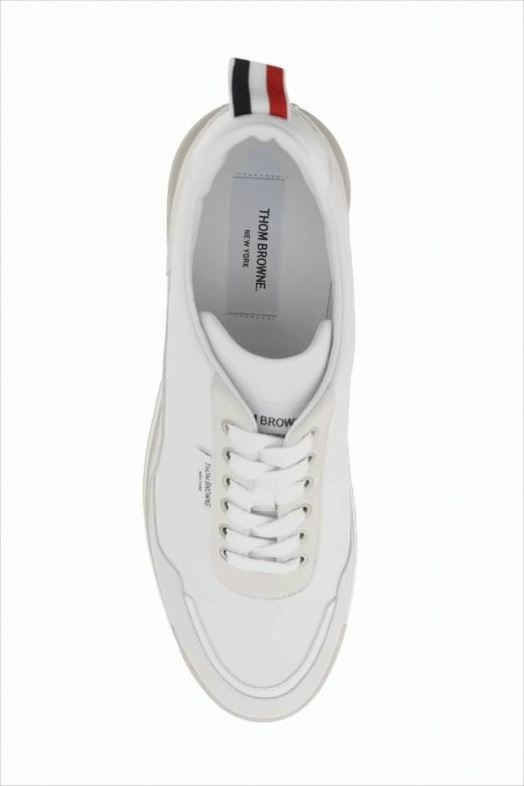 Thom Browne Sleek Low-Top Sneakers With Calf Leather And Suede Overlays