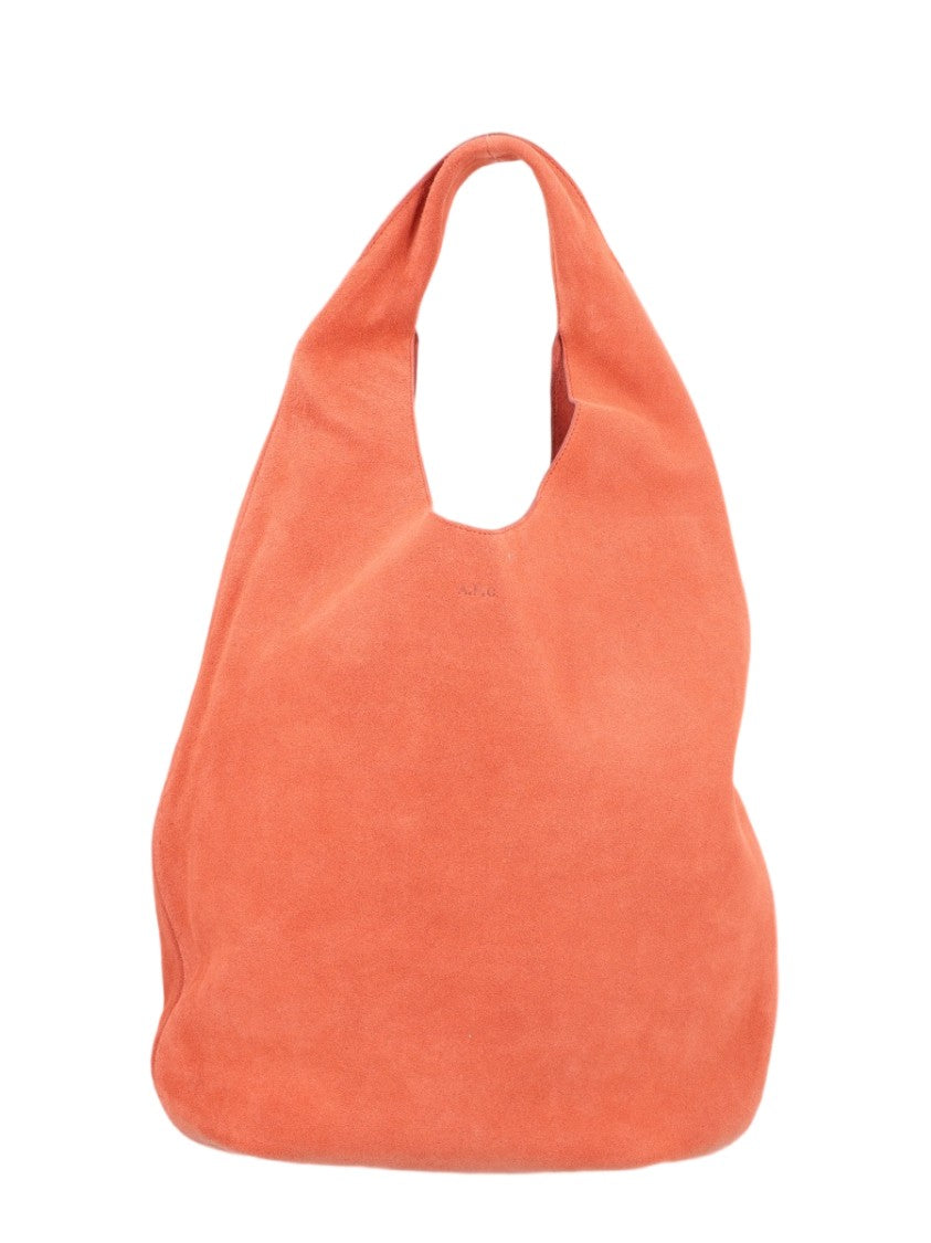 A.P.C. Unstructured Coral Cowhide Handbag With Wide Integrated Handle