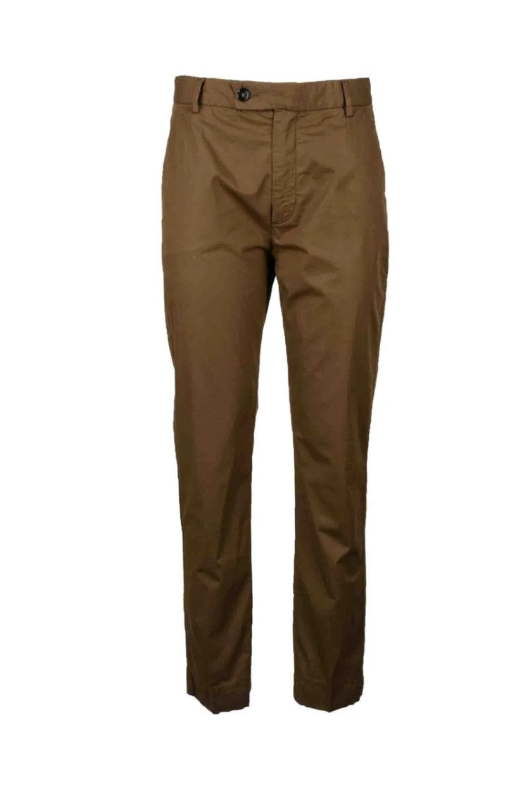 True Nyc Tailored Brown Trousers With Classic Straight-Leg Silhouette