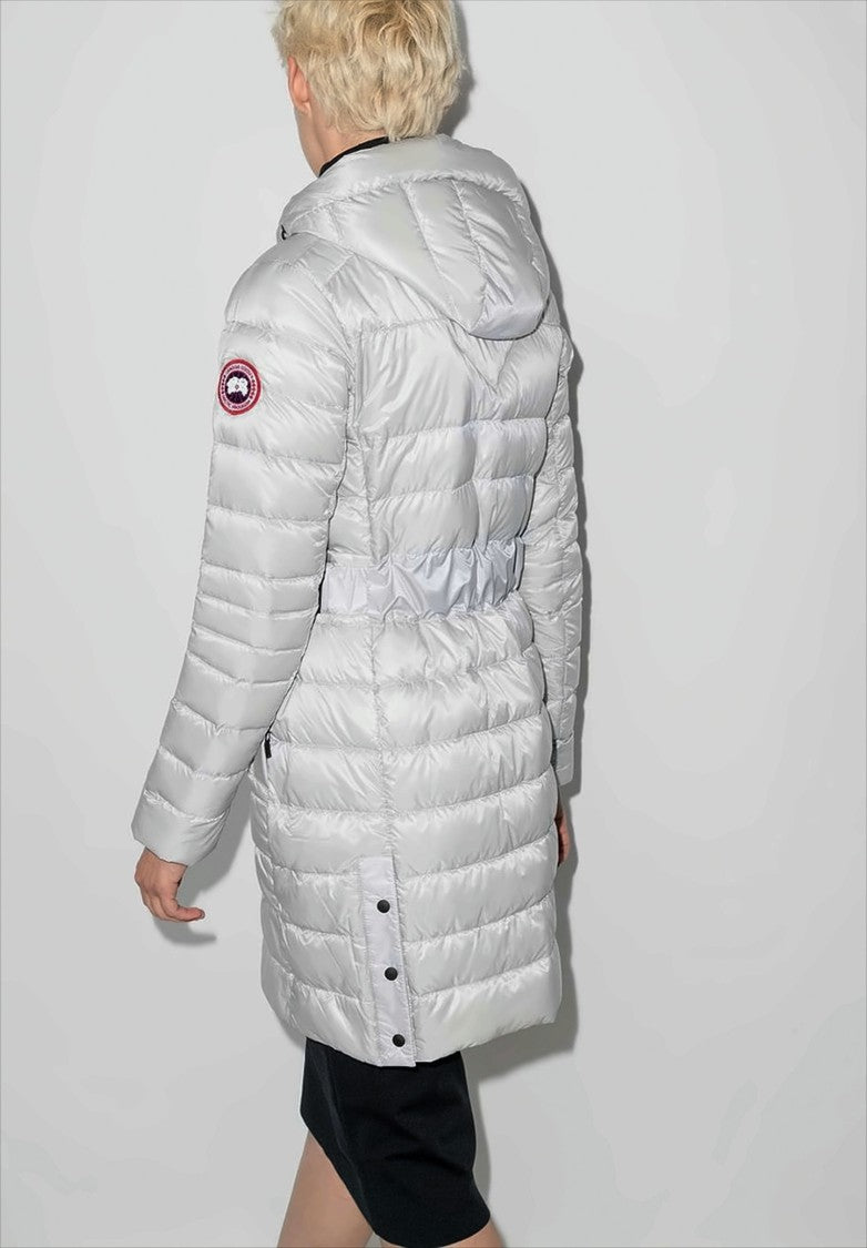 Canada Goose Hooded Long Padded Jacket With Quilted Design And Functional Details
