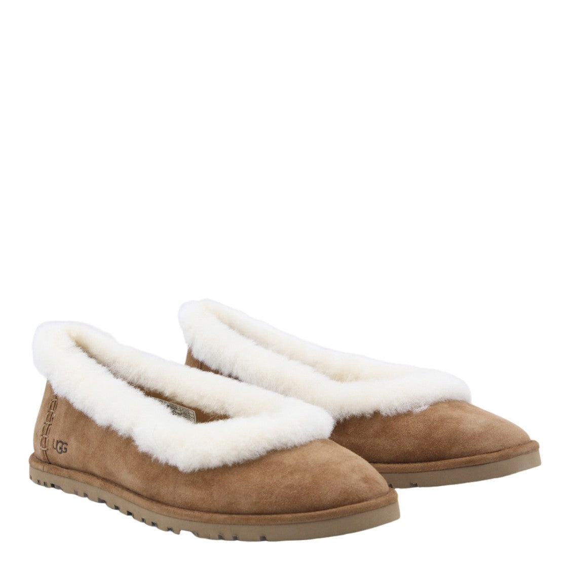 Ugg Suede Flat Shoes With Plush Lining