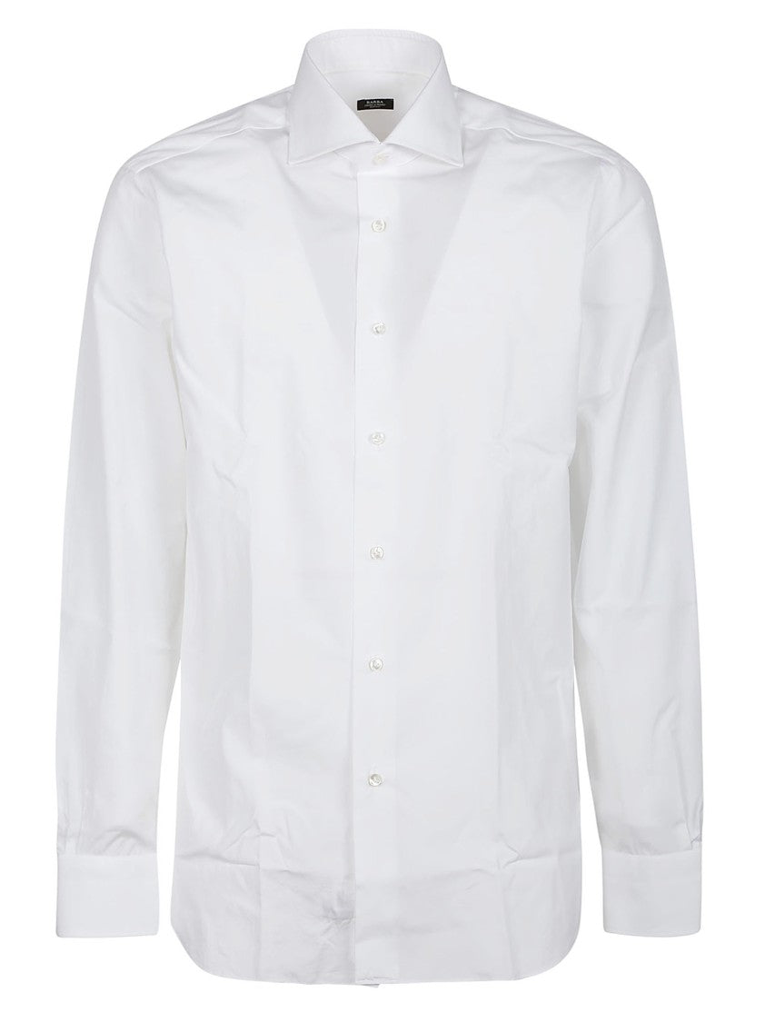 Barba Napoli Crisp Tailored Fit Cotton Long-Sleeve Shirt