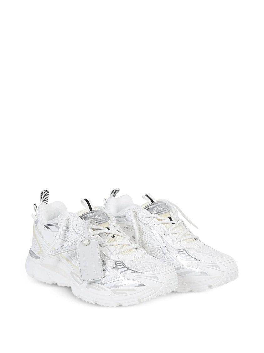 Off-White Layered White Sneakers With Dynamic Mesh And Reflective Accents