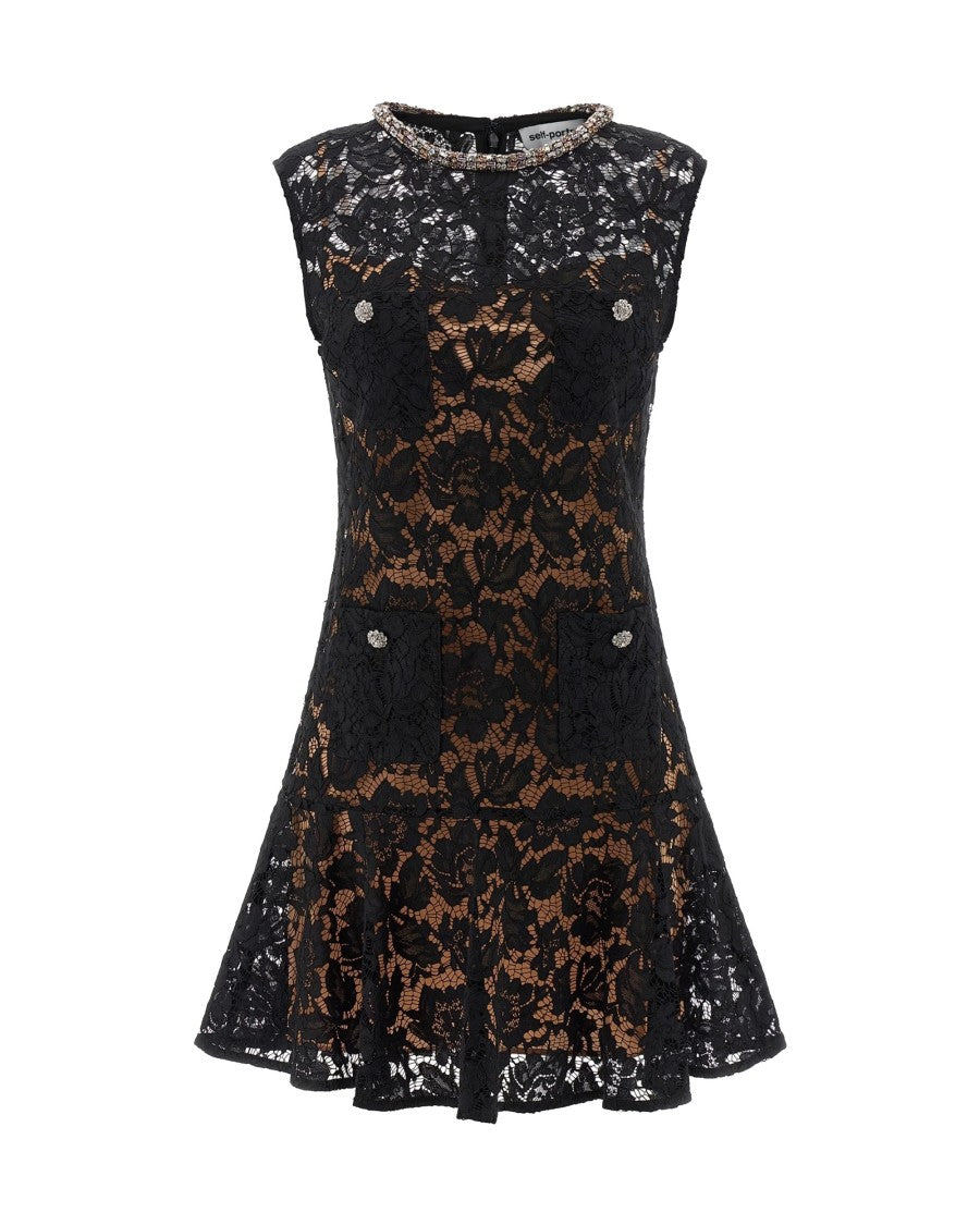 self portrait black lace dress Self-Portrait EXETER jet-black lace up Elevate your wardrobe this product-type:TOPS Size:AU 16