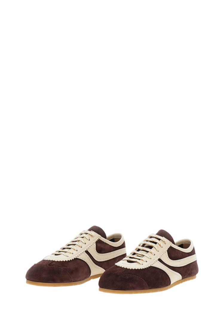 Dries Van Noten Brown Viola Low-Profile Suede Leather Sneakers