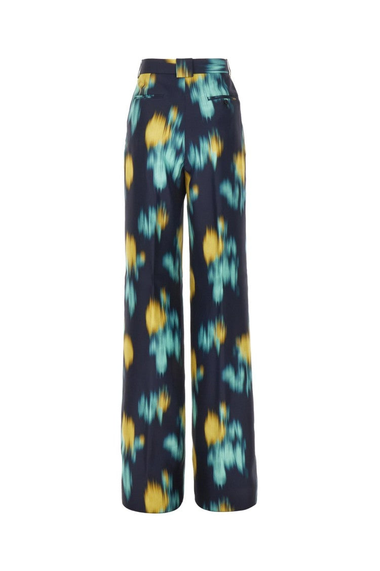 Lanvin Flowing Wide-Leg Pants With Printed Pattern And Soft Texture