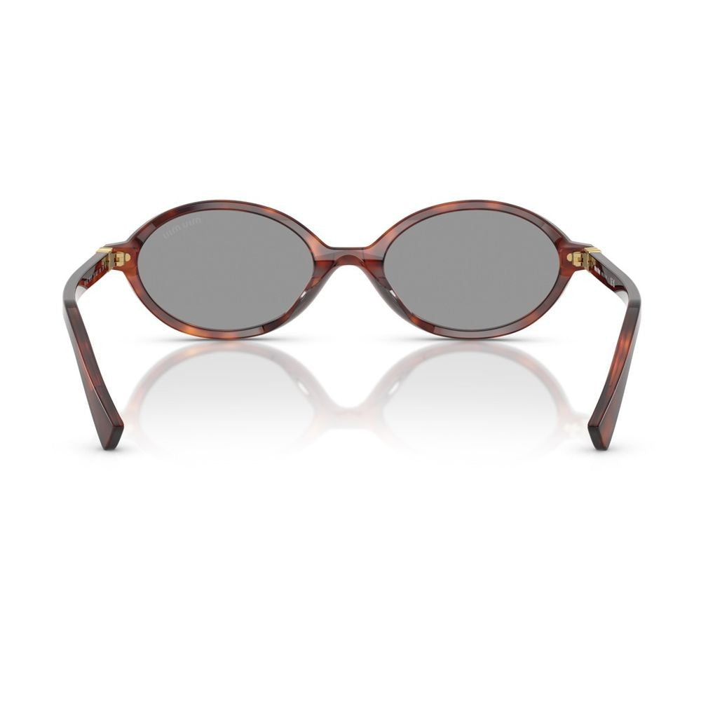Miu Miu 0Mu 04Zs Oval Mahogany Havana Acetate Sunglasses