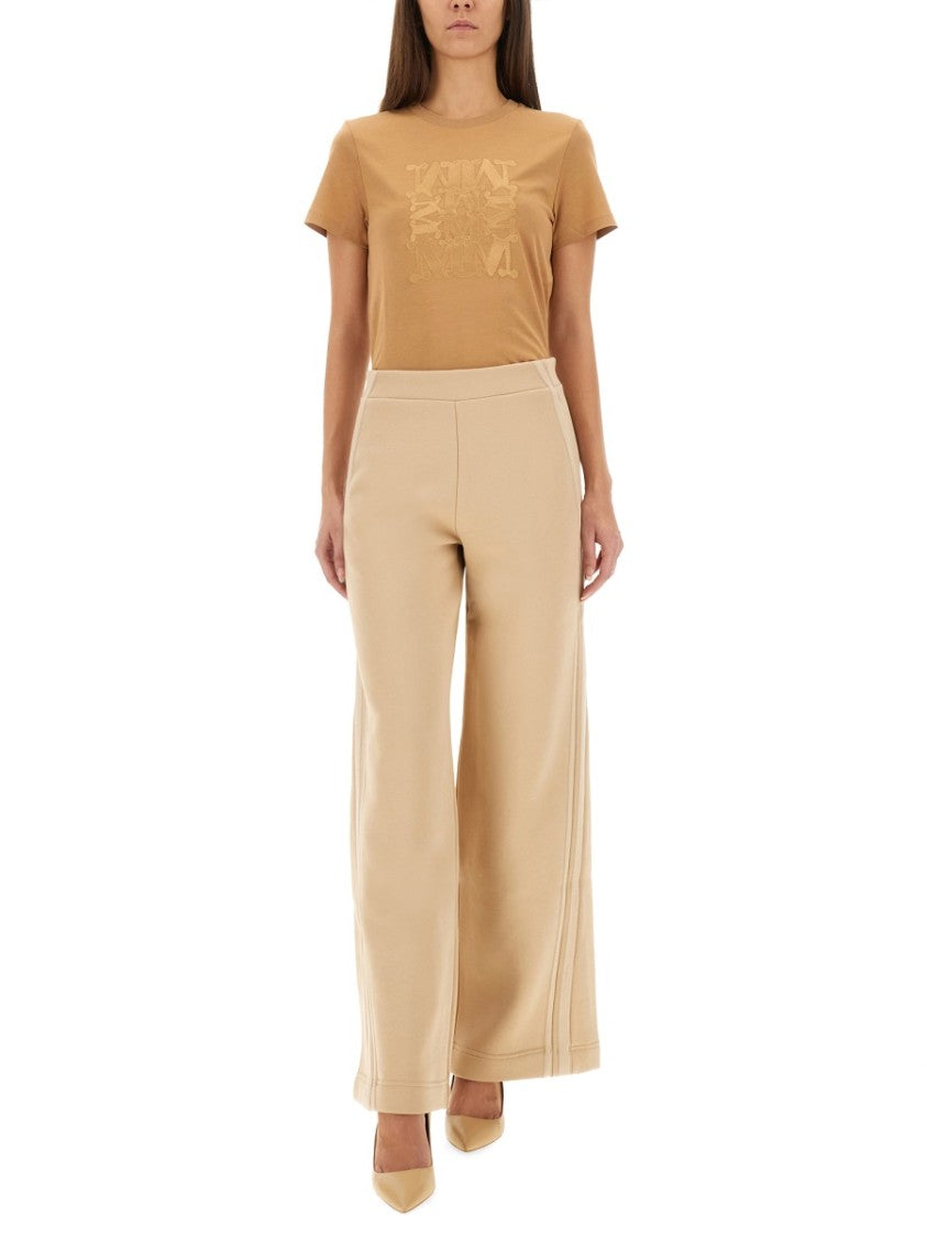 Max Mara Wide-Leg Pants With High Waist And Vertical Seams