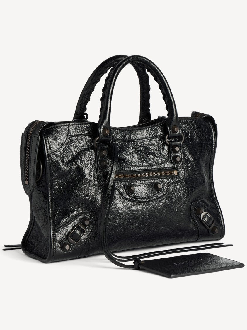 Balenciaga Le City Bag S Crinkled Leather Handbag