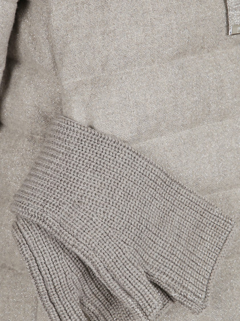 Herno Quilted Cashmere-Wool Blend Jacket With Ribbed Collar And Padded Design