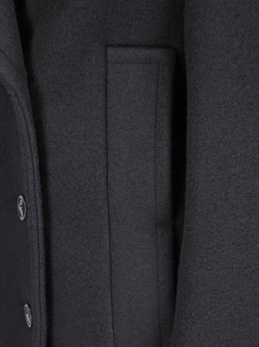 Sportmax Short Double-Breasted Coat With Classic Collar And Side Pockets