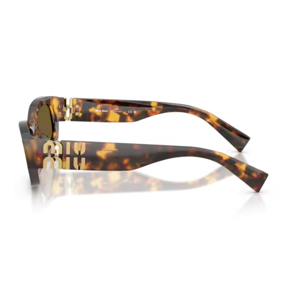 Miu Miu 0Mu B04s Miu Glimpse Rectangular Honey-Havana Sunglasses
