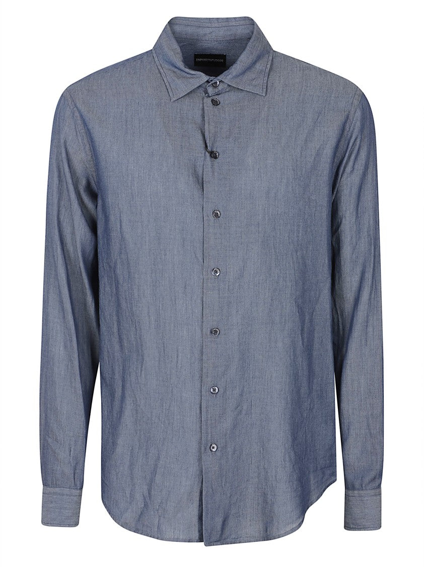 Emporio Armani Classic Long-Sleeve Cotton Shirt With Button-Down Front