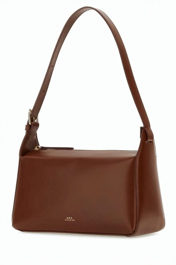 A.P.C. Rectangular Calf Leather Shoulder Bag With Gold-Tone Hardware