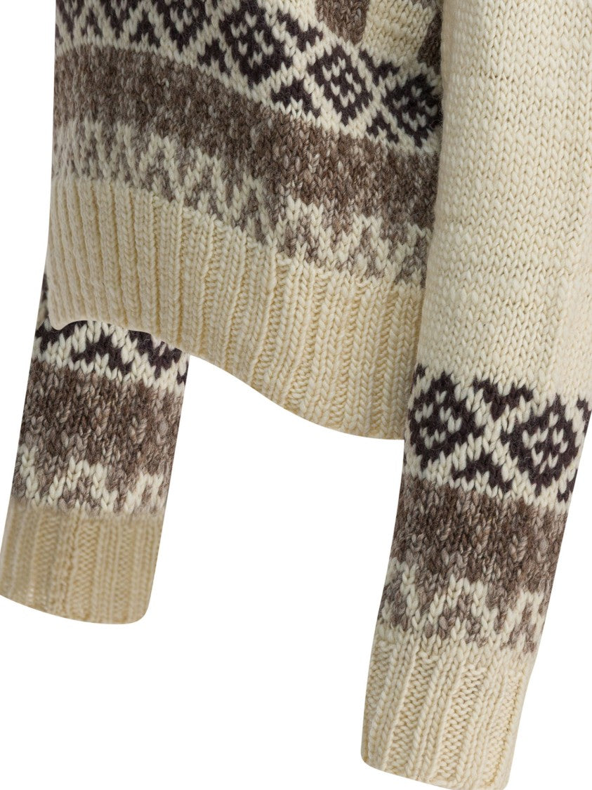 Polo Ralph Lauren Geometric Pattern Knit Wool Sweater