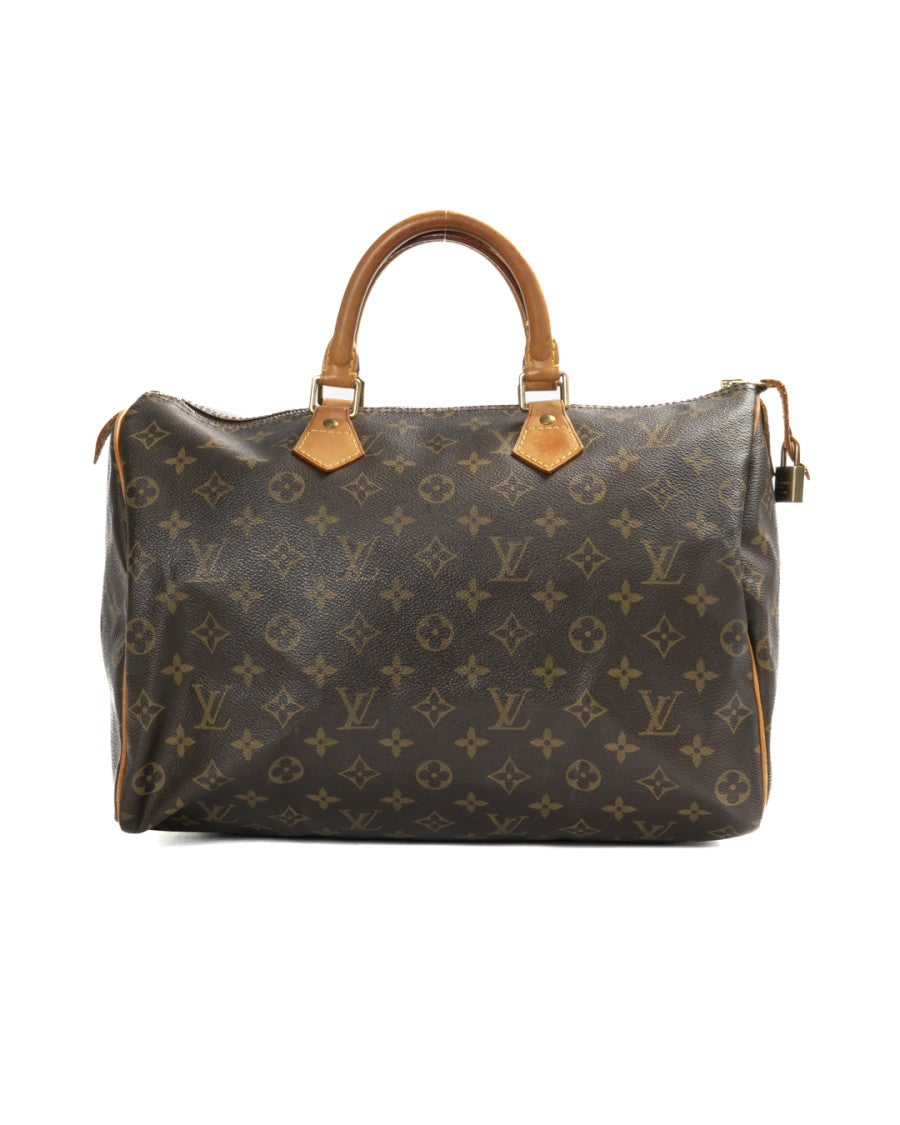Louis Vuitton Brown Speedy 35 Monogram Canvas Leather Shoulder Bag