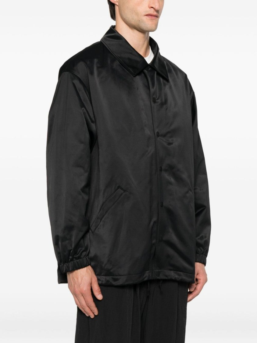 Y-3 Black Zipped Jacket With Press Stud Closure