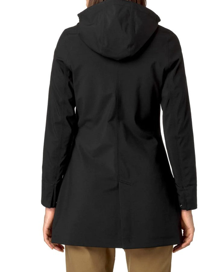 K-Way Short Black Coat With 3-Layer Waterproof Fabric