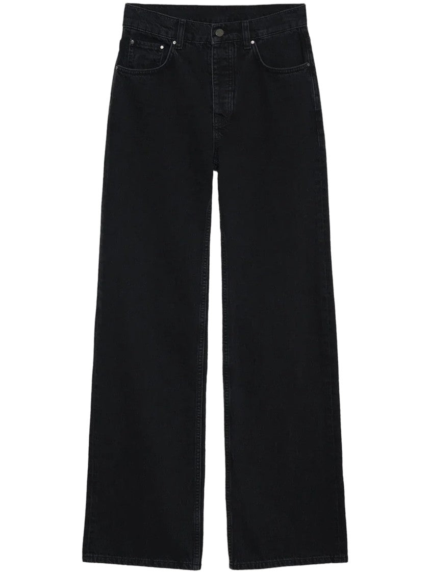 Anine Bing Wide-Leg Trousers With High Waist And Five-Pocket Design