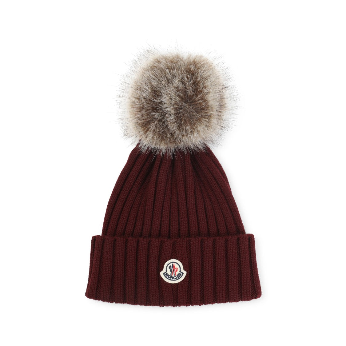 Moncler Dark Red Virgin Wool Hat
