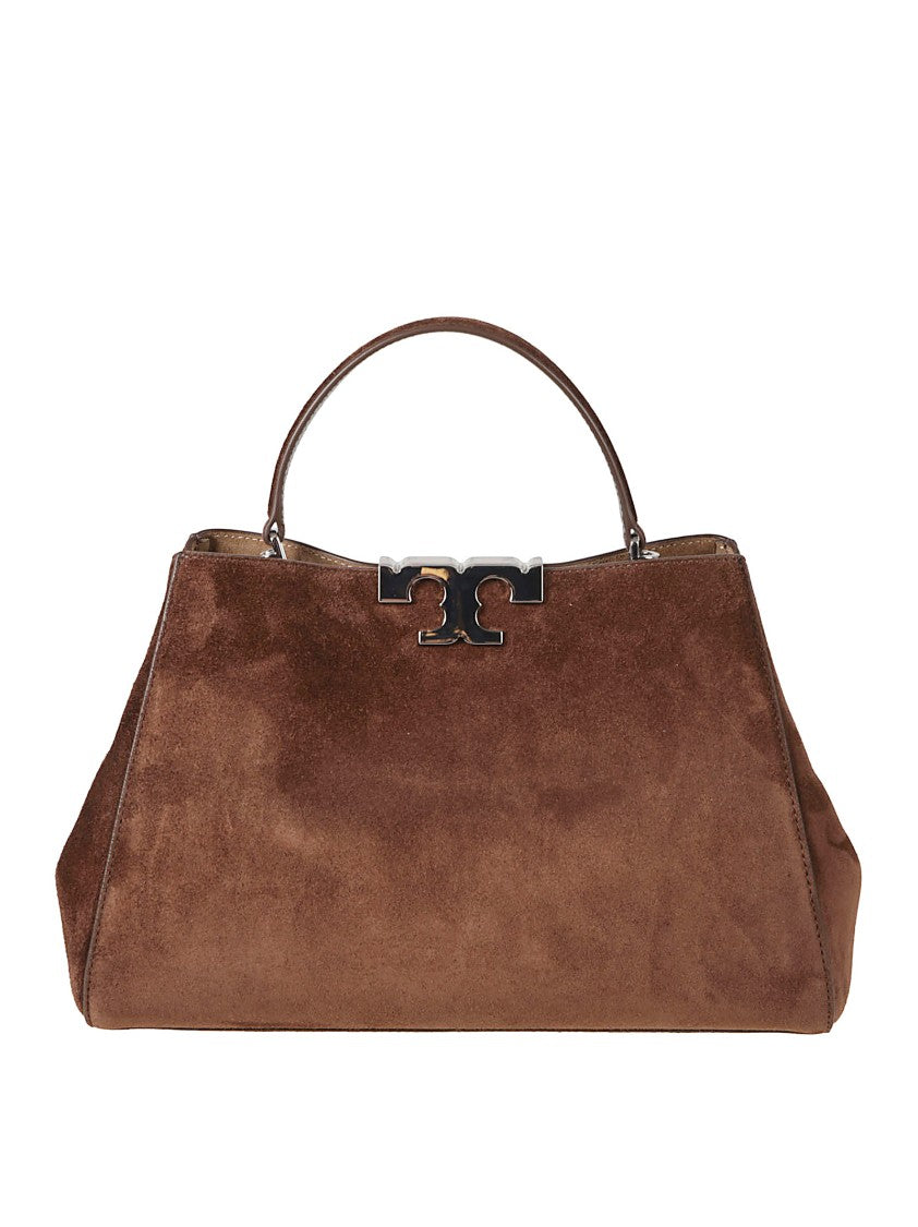 Tory Burch Structured Brown Suede Bag