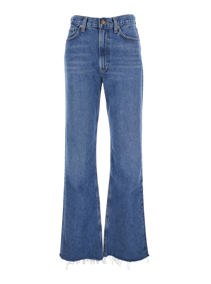Agolde Blue High-Waisted Flared Jeans