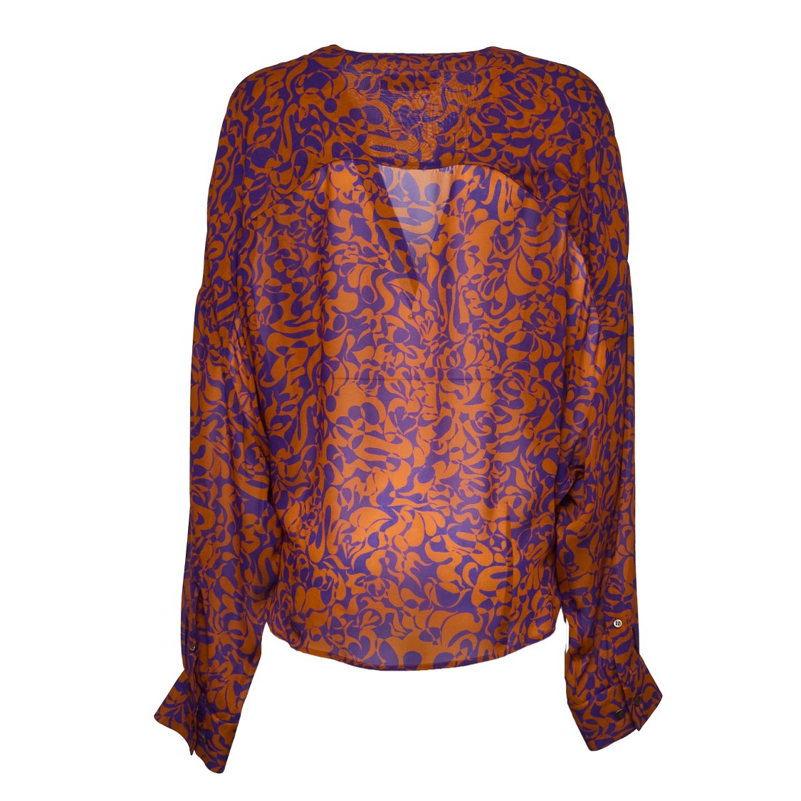 Dries Van Noten Camiel Geometric Print Ruched Shirt