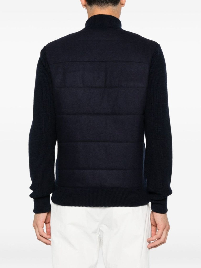 Vengera Navy Blue Jacket With Quilted Panels
