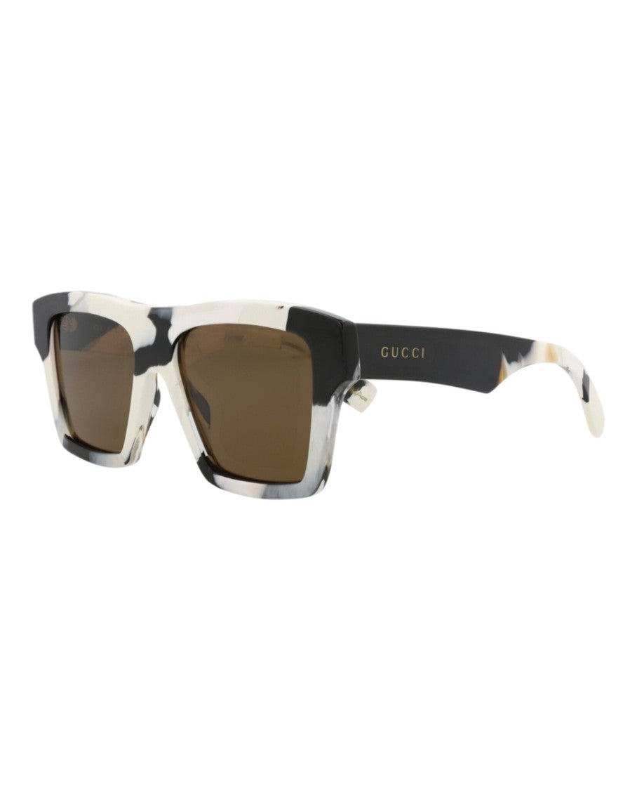 Gucci Square-Frame Sunglasses In Recycled Acetate With Saddle Nose Bridge