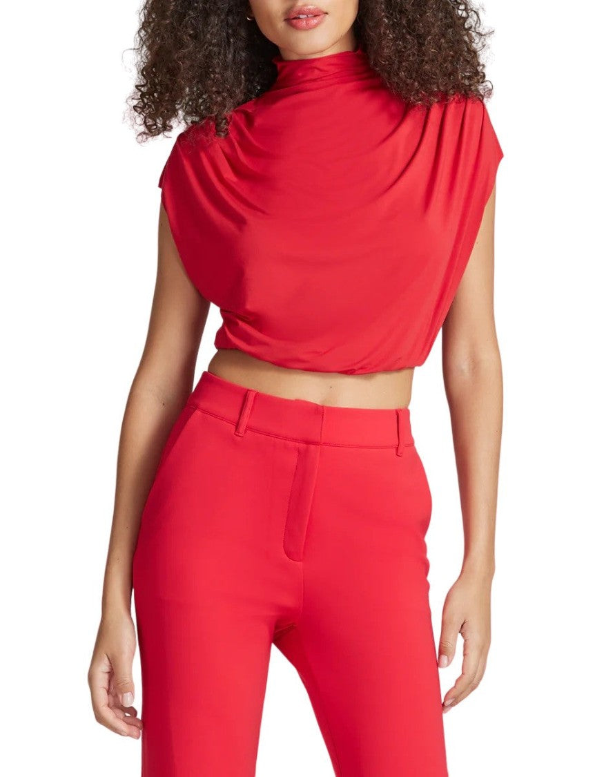 Commando Max Butter Draped Mockneck Short Sleeve Crop Top - Ts34