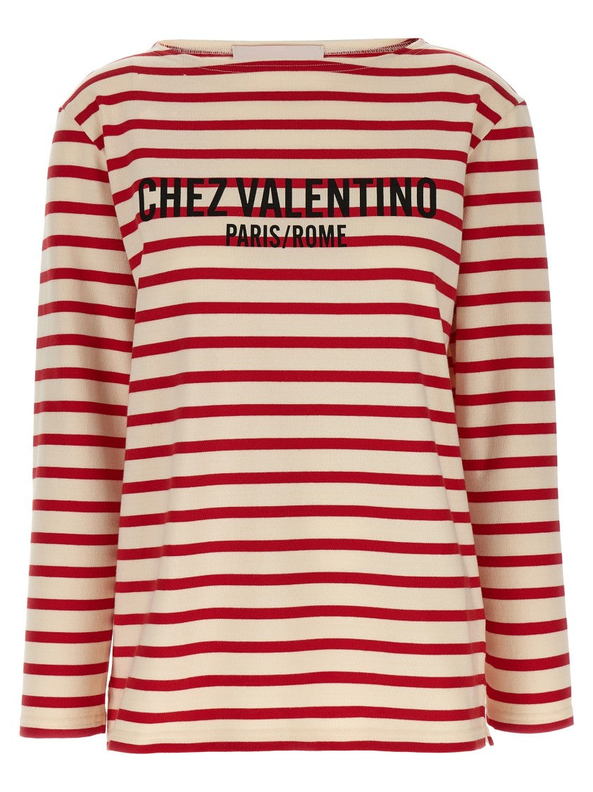 Valentino Garavani Striped Cotton Jersey T-Shirt