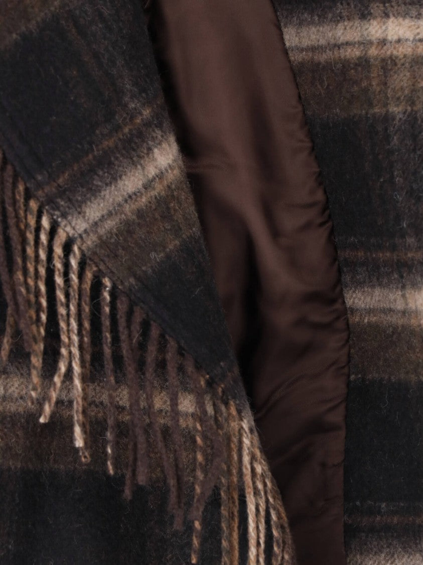 Isabel Marant Étoile Cropped Plaid Jacket With Fringe Detail And Classic Collar